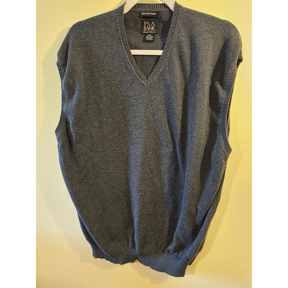 Jos. A. Bank Signature Collection Mens XXL Gray 100% Pima Cotton Sweater Vest